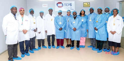 Moses Baiden (5th from left), CEO of Margins ID Group, Moses Afetsi Positive (6th from right), Board Chairman, NIA, and other officials of Margins Group and NIA