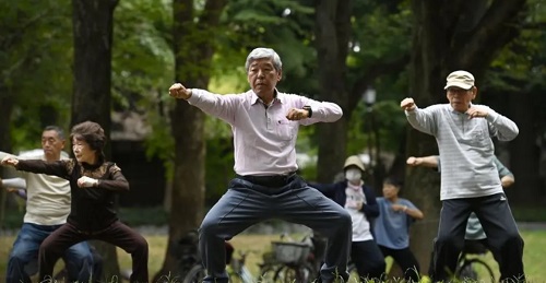 People in Japan tend to have healthier diets, lower prevalence of common diseases, and a culture of group exercise