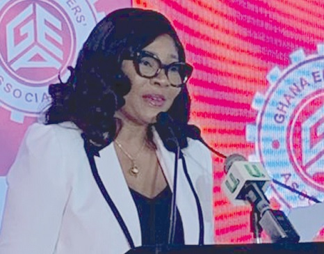 Matilda Asante-Asiedu (left), Second Deputy Governor of the Bank of Ghana, addressing participants in the 11th Conference of the GEA Women in HR Conference