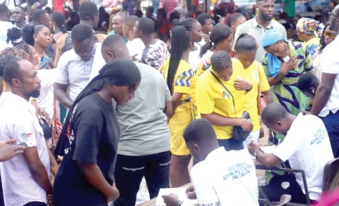 Youth signing onto the programme