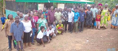 Enoch Kofi Boadu (arrowed), the CEO of DAS Biogas and Construction Limited, with the participants