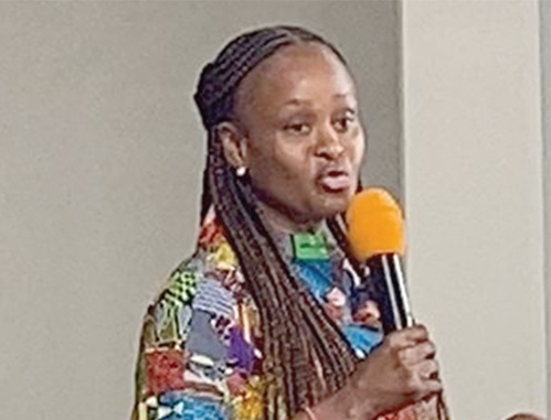 Constance Swaniker, Founder and President, DTI, speaking at the ceremony in Kumasi