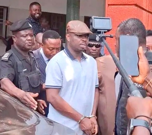 Kwame Baffoe a.k.a Abronye leaving the court after the proceedings