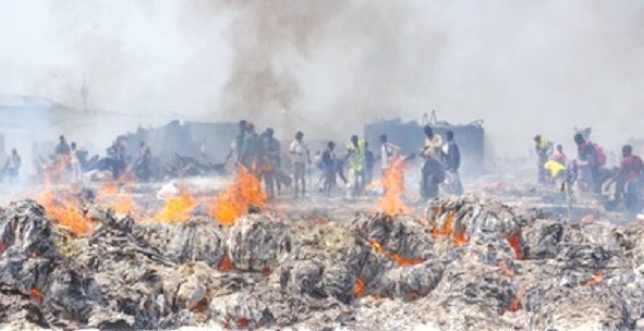 Fire destroyed the Kantamanto market on January 2, 2025