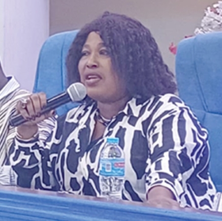 Nana Yaa Jantuah — Chairperson, Stakeholder Committee, PURC, addressing participants during the Accra Public Hearing for the Major Tariff Review
