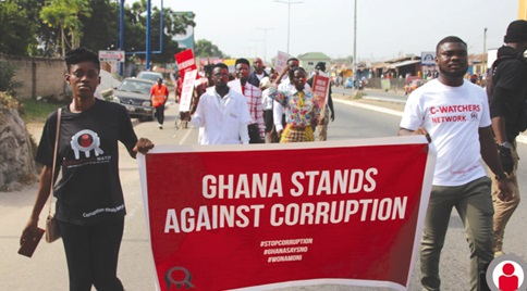 An anti-corruption protest in Ghana An anti-corruption protest in Ghana