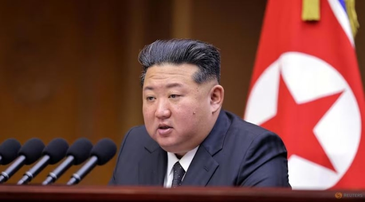 North Korean leader Kim Jong Un speaks during a meeting of the Supreme People's Assembly at the Mansudae Assembly Hall in Pyongyang, North Korea, in this picture released on Sep 22, 2025, by North Korea's official Korean Central News Agency. (Photo: KCNA via Reuters)