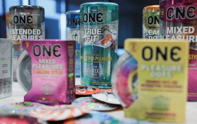 ONE condoms by Karex on display in Petaling Jaya, Malaysia April 21, 2026. REUTERS/Hasnoor Hussain