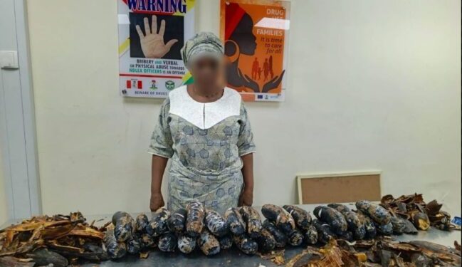 67-year-old Nigerian grandma arrested at Lagos Airport with 13kg of cocaine hidden in plantain peels