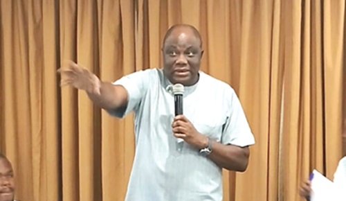 Isaiah Doe Kwao, the Director, Research, Monitoring and Evaluation of the Ghana AIDS Commission, speaking at the capacity building workshop for the GAC