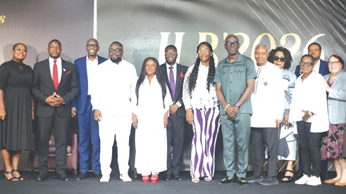 Kafui Prebbie (4th from left), Convenor, Impact Leaders Breakfast, with Anita Wiafe-Asinor (left), Founder, OML Africa; Bako Ambianda (2nd from left), CEO, Bako Group holdings; Kris Senanu (3rd from left), Executive Chairman, Smith &amp; Berkeley Advisory LLC; Rev. Albert Ocran (4th from right), Co-founder, Springboard Road Show Foundation, Papa Kwame Anane (middle), Founder, Grey Parrot IO, and some special guests after the leadership breakfast.  Picture: BENEDICT OBUOBI