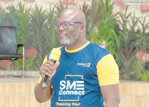 Enoch Adams, acting Head, Retail Banking,  FirstBank Ghana, speaking at the event