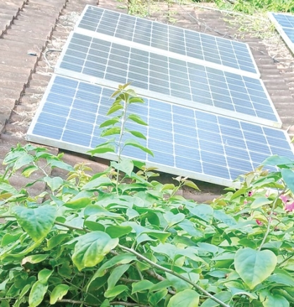 Solar panels on the roof Solar panels on the roof