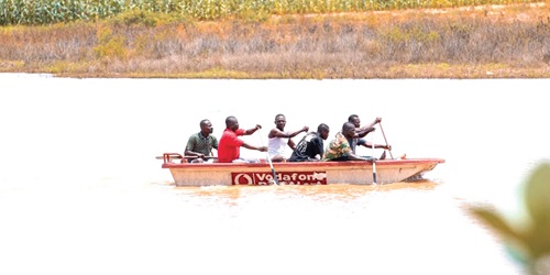 Personnel of NADMO conducting a simulation exercise ahead of the anticipated spillage