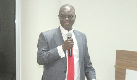 Dello-Ziem Kaaka, Legal Practitioner and Founding Dean, Accra Metropolitan University, delivering the keynote presentation