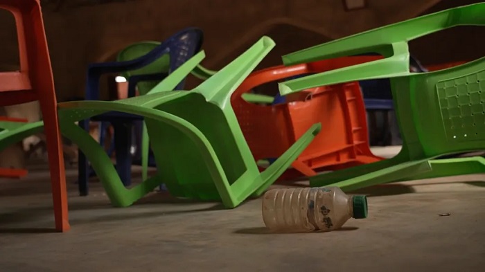 BBC The chairs strewn across the floor of one of the churches raided last month hints at the panic the attack caused