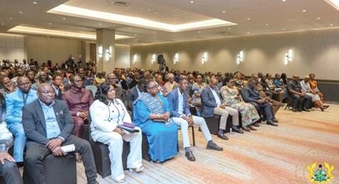A section of the Ghanaian community in Zambia during the meeting with President Mahama