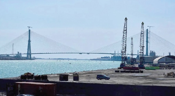The Gordie Howe International Bridge will connect southern Detroit, Michigan, USA, and Windsor, Ontario, Canada when completed