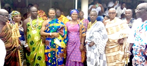 Nene Nartey Djertsor (3rd from left), Chief of Djertsorkope, and other chiefs at the event