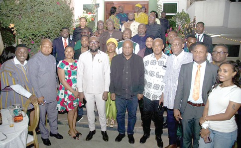 President John Dramani Mahama (arrowed) with some members of the Ghanaian community in Addis Ababa, Ethiopia