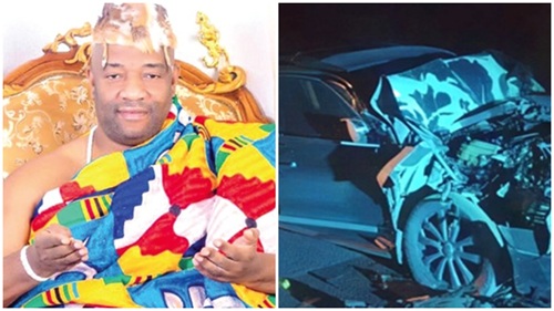 Mangled car of King Tackie Teiko Tsuru II, Ga Mantse, after the accident