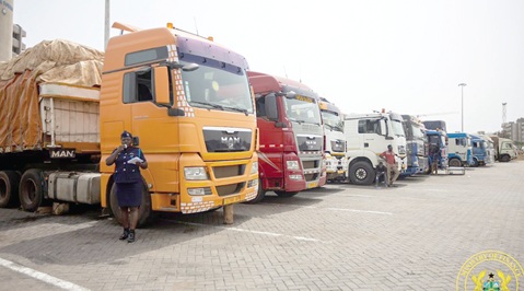 The seized articulated trucks The seized articulated trucks