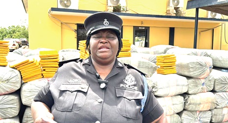 Superintendent Olivia Ewurabena Adiku, Western Regional Police Public Relations Officer, briefing the media  