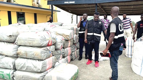 The intercepted suspected narcotics 