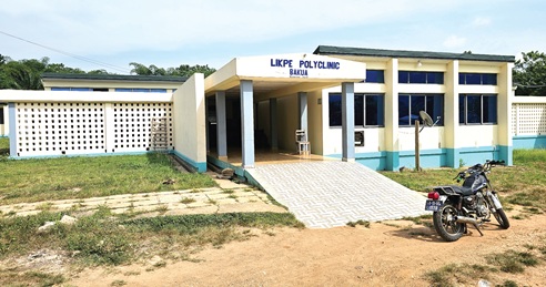 The front view of the Likpe Polyclinic