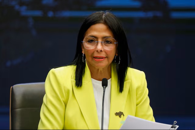 Venezuela's Vice-President and Oil Minister Delcy Rodriguez addresses the media in Caracas, Venezuela, March 10, 2025. REUTERS/Leonardo Fernandez Viloria/File Photo Purchase Licensing Rights
