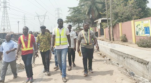 Ernest Norgbey (2nd right) leading some Assembly Members on a tour of ongoing construction works in the constituency. Ernest Norgbey (2nd right) leading some Assembly Members on a tour of ongoing construction works in the constituency.