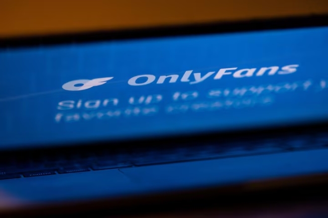 A logo for OnlyFans is seen in this illustration picture, February 29, 2024. REUTERS/Carlos Barria/Illustration