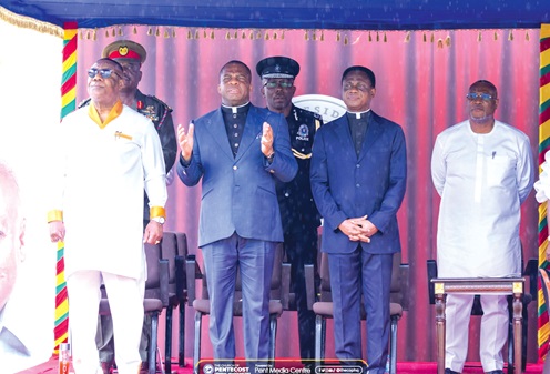Some members of the Clergy, security service and state officials at the Prayer and Thanksgiving Service