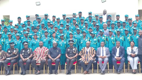 Dignitaries with the Brigadiers and District Feed Ghana Coordinators after the passing-out ceremony
