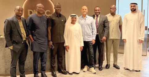 Dr Wisdom Dogbey (3rd from left), Managing Director of Cocoa Marketing Company, with his delegation and representatives of the Saudia Arabian partners after their business discussion 
