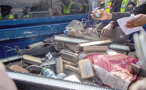 Some of the unauthorised devices removed from vehicles