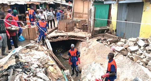 Residents in Tema responded positively to the clean-up exercise Residents in Tema responded positively to the clean-up exercise