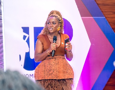 Miss Faith Senam Ocloo speaking at the 10th anniversary of the WiPR Summit