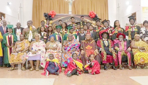 Dignitaries and graduates after the event
