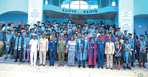 Managament of the Kofi Annan International Peacekeeping Training Centre with graduates and some special guests after the graduation ceremony