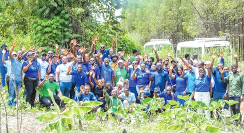 Staff of Stanbic Bank Ghana-Kumasi at Juaso (South Formungsu Forest Reserve)
