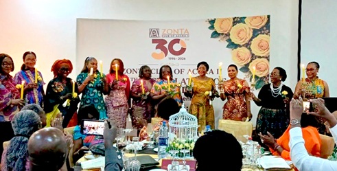 Nana Eduwaa Appiah (right), newly elected President, with the other executive members 