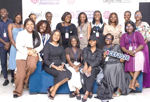 Lawrencia Bazal Darko (seated 2nd from  left), Founder of KASA Academy and Bazal studios, with the participants