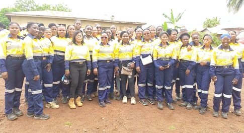 Some of the female trainees after the graduation ceremony