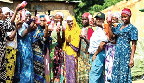 Some of the women displaying their products