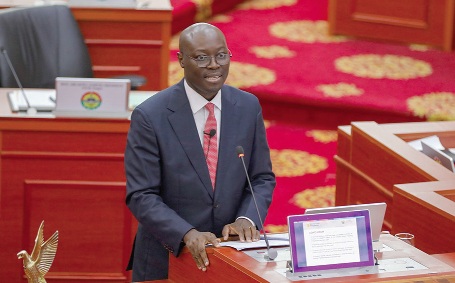 Dr Cassiel Ato Forson,  Minister of Finance,  presenting the Mid-Year Fiscal Policy Review in Parliament