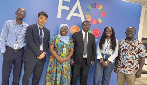 Some of the foundation members of the World Food Forum Ghana Chapter with officials of the Food and Agriculture Organisation Regional Office in Accra