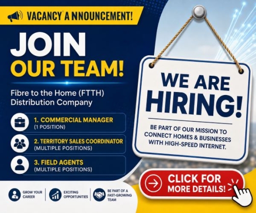 Job Vacancies: FTTH Company Hiring in Ashanti Region