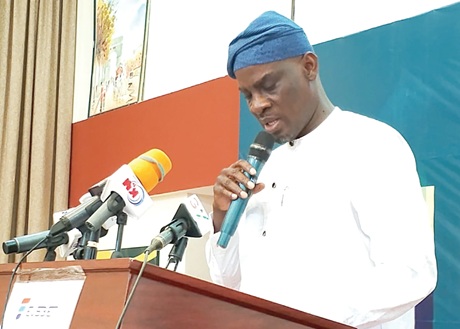 Haruna Iddrisu, Minister of Education,  addressing the conference in Sunyani 