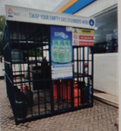 Cylinders at the Agbogba Star Oil Filling Station